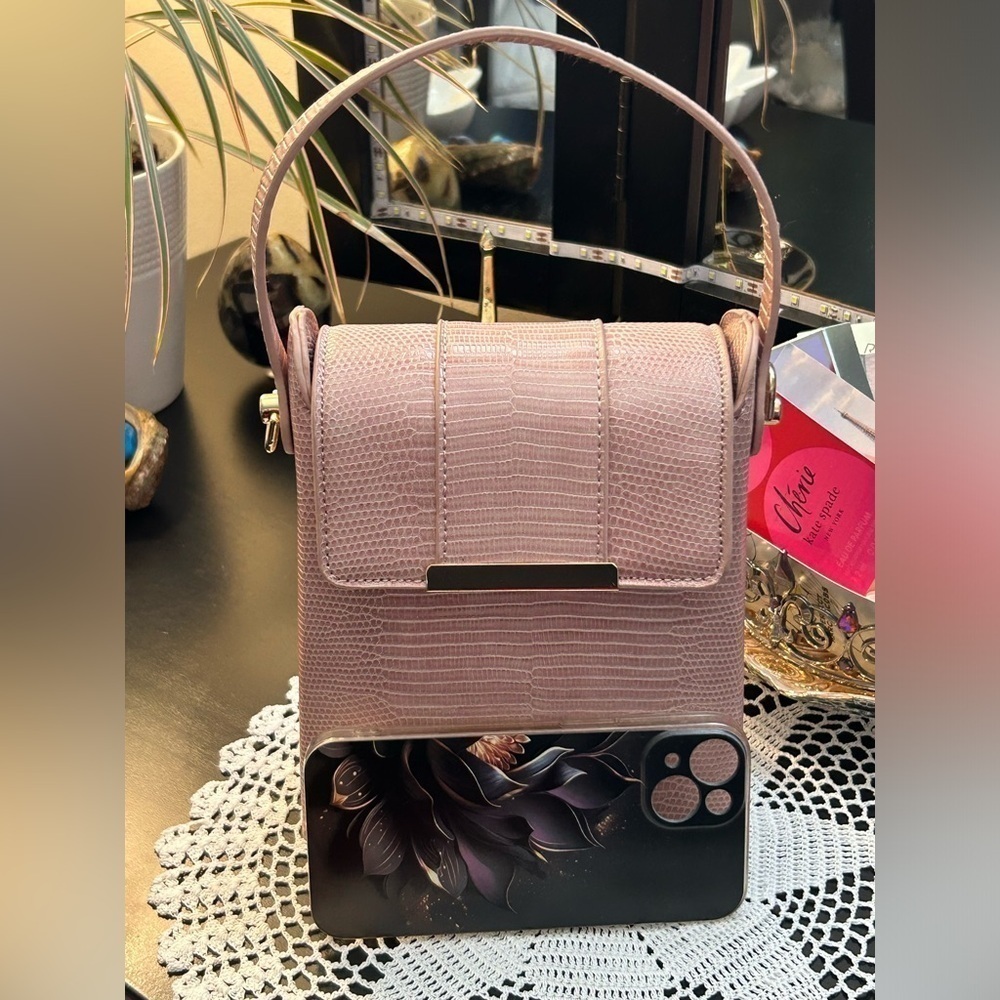 👛Pink Box Clutch Phone Bag Handbag Shoulder Crossbody Purse - Picture 9 of 9